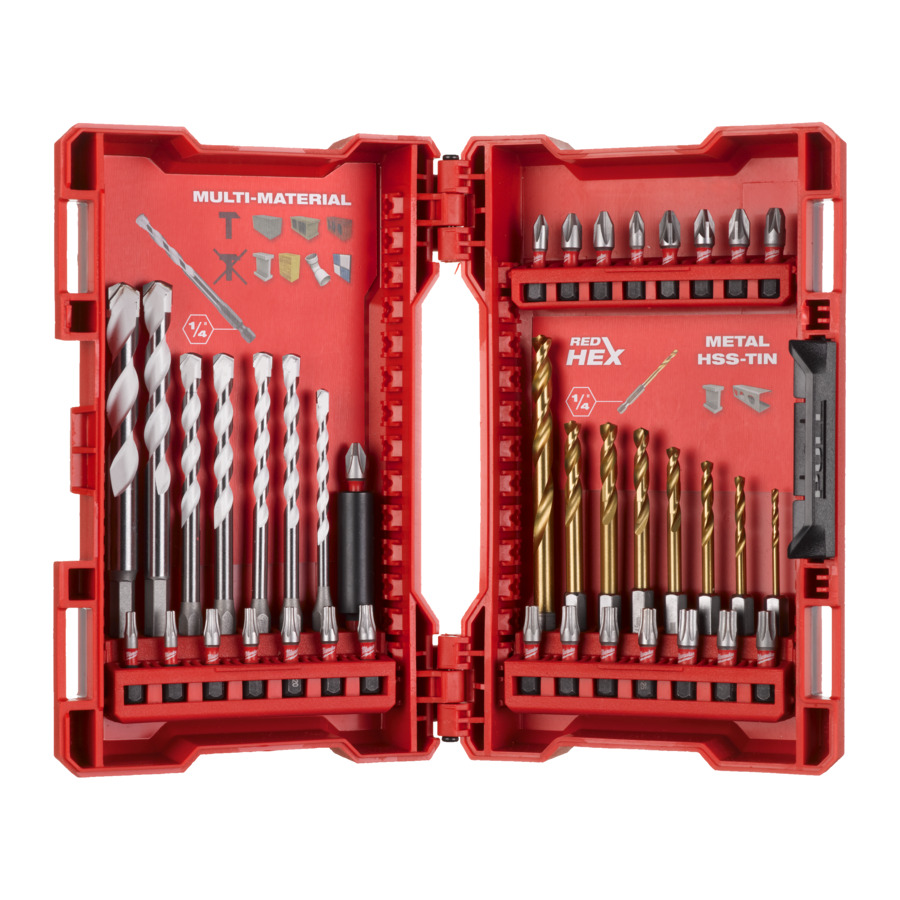 MILWAUKEE Vrtáky do více materiálů - Sada ShW CD Drill+Drive TiN MM 2 x 8 Set - 39 ks 